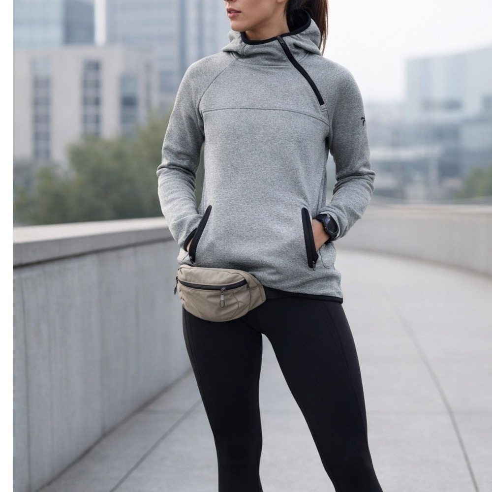 Saucony Aerospacer Fleece Pullover M Gray Gorpcore Running Hoodie
